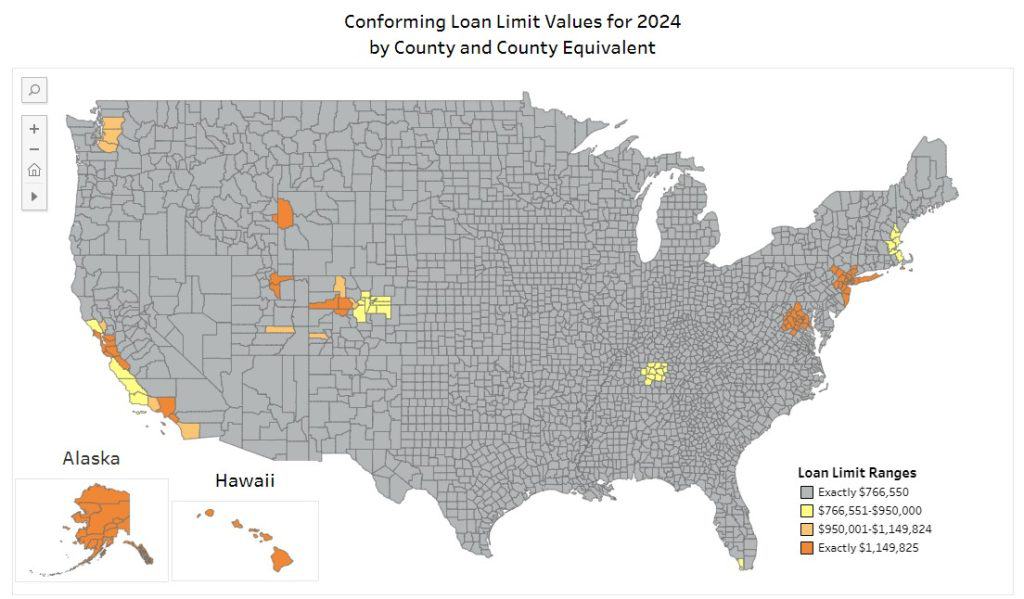 2024 fhfa loan limit map